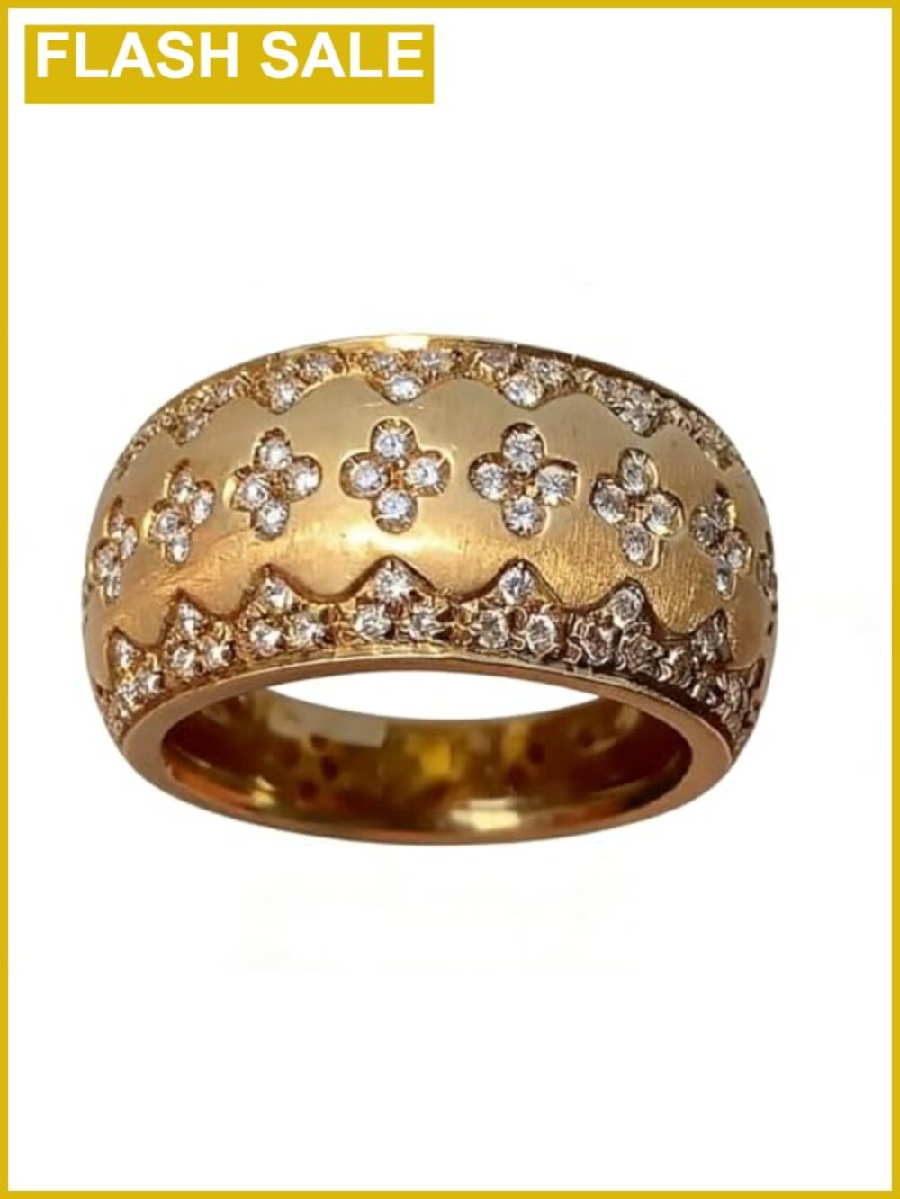 18K Gold Eternity Ring AAA Cubic Zirconia Pave Engagement Size 7